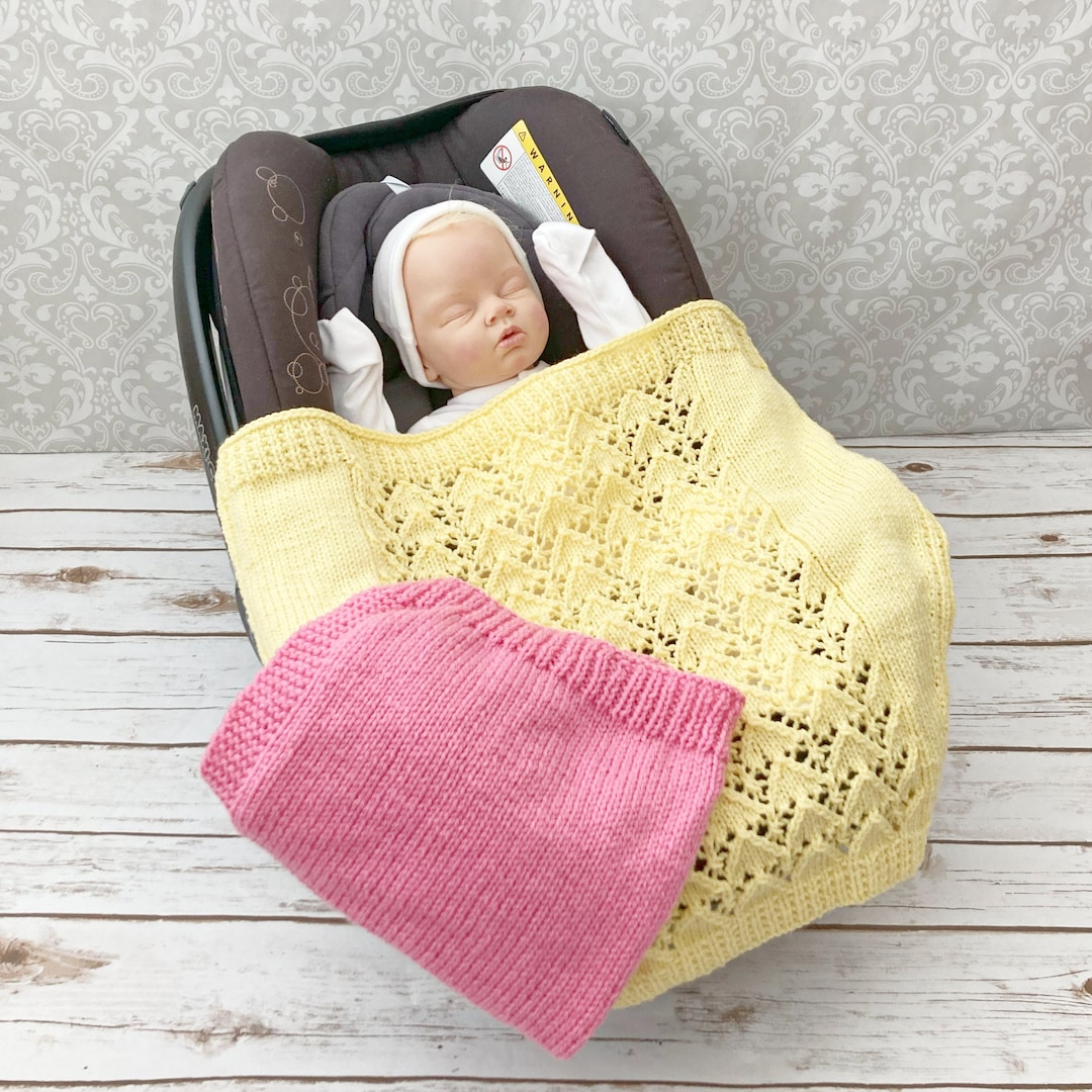 Knitting Pattern Knitted Babies Car Seat Blanket Pattern 2 Etsy