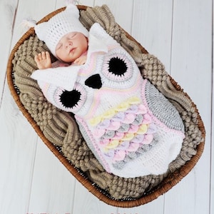 Crochet Pattern Crochet Owl Pattern Baby Owl Pattern Owl Cocoon Pattern Baby Crochet Owl Pattern 3 Sizes CP245 PDF image 3