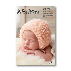 Crochet Baby Bonnet Pattern PDF | Newborn Loopy Stitch Hat | Vintage Style Baby Shower Gift | Easy DIY Crochet Pattern 209 image 2