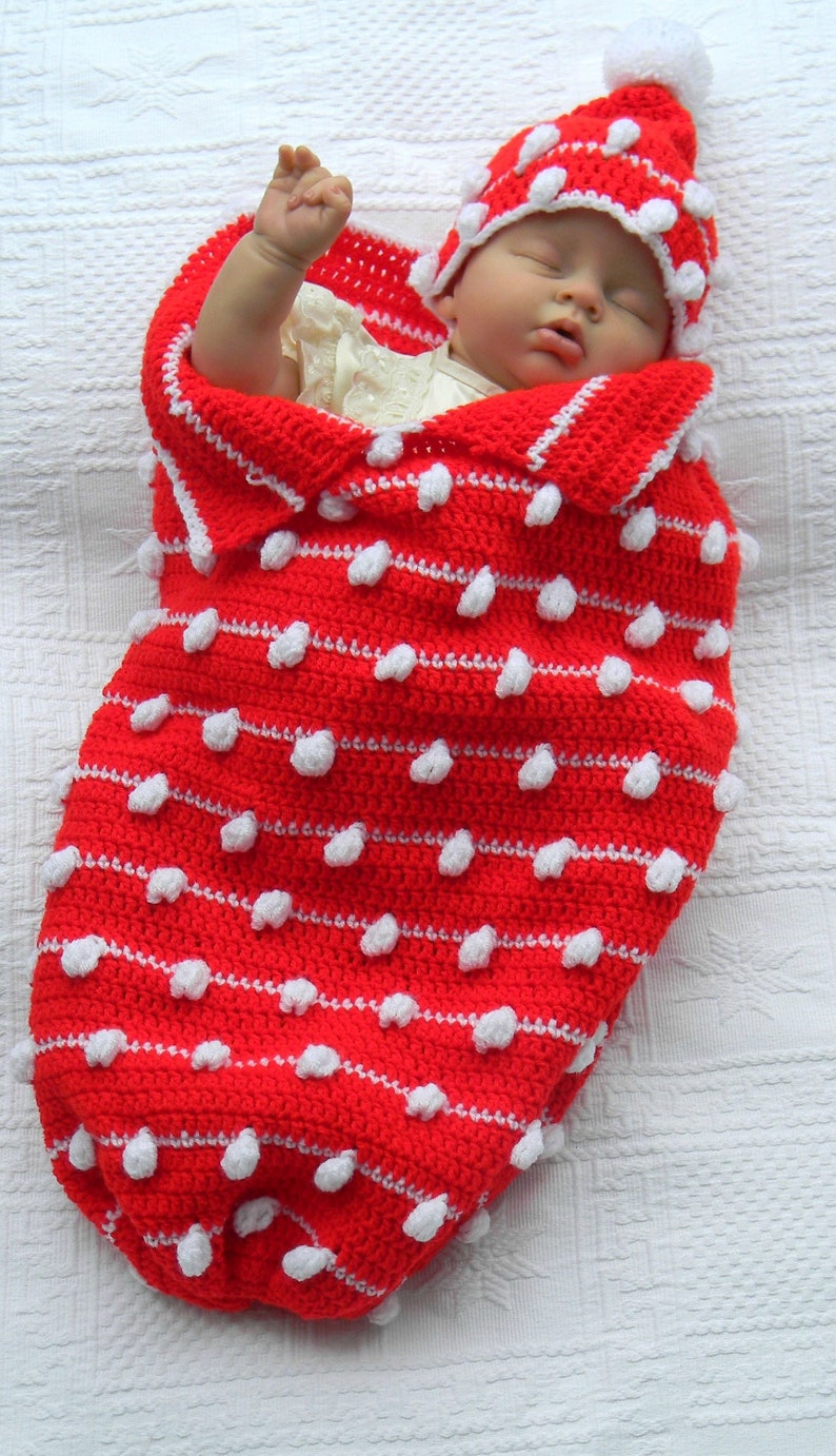 Crochet Pattern For baby Cocoon, photo prop crochet 3 Sizes baby pattern crochet USA & UK Terms CP223 PDF image 6