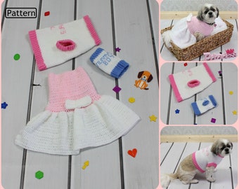 Crochet Pattern - Crochet Dog Outfit Pattern - Dog Pattern - Dog Jumper Pattern - Dog Sweater Pattern - 4 Sizes - CP66