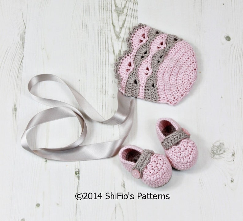 CROCHET PATTERN For Baby Matinee Jacket, Hat & Shoes PDF 278 Digital Download image 5