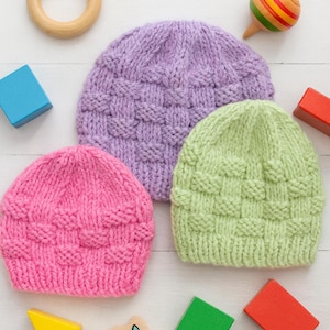 Knitting Pattern for Preemie Babies Hats - Tiny, Premature and Newborn - Baby Hat Knitting Pattern - Double Knitting Yarn- PDF-KP586