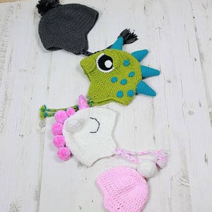 CROCHET PATTERN For Unicorn, Dinosaur, Dragon Hat Beanie in 4 Sizes baby, toddler, child, adult PDF 361 Digital Download image 2