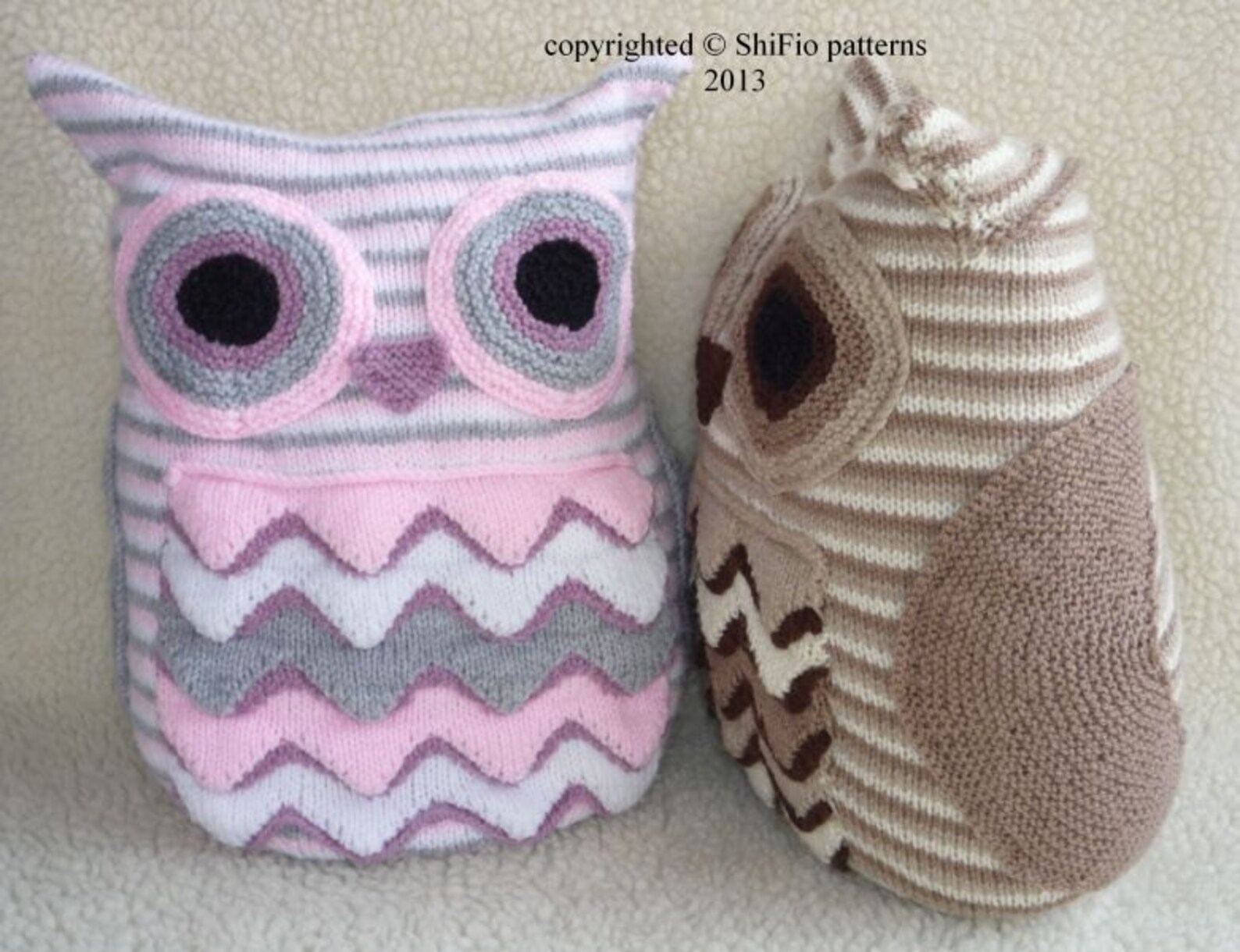 KNITTING PATTERN for Owl Cushion Cover Knitted Owl Pillow Etsy