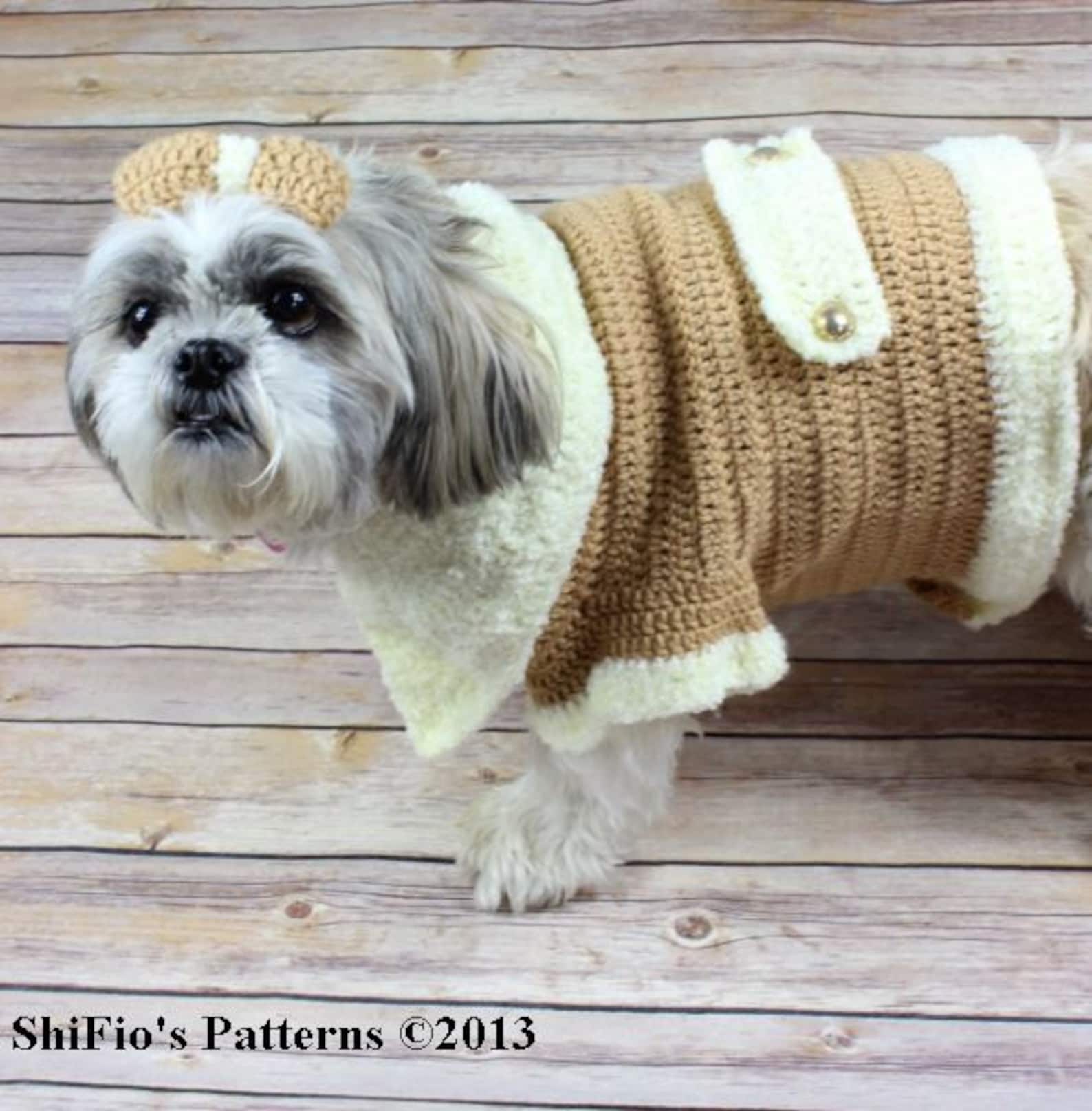 CROCHET PATTERN for Dog Jacket Clothes Coat With Bow in 4 Etsy