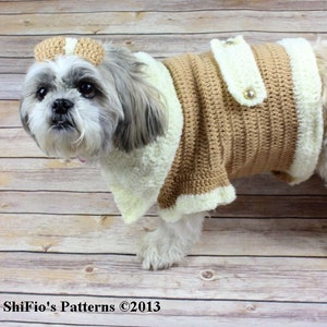 CROCHET PATTERN For Dog Jacket Clothes Coat with Bow in 4 Sizes PDF 179 Digital Download Bild 7