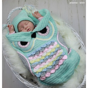 Crochet Pattern Crochet Owl Pattern Baby Owl Pattern Owl Cocoon Pattern Baby Crochet Owl Pattern 3 Sizes CP245 PDF image 10