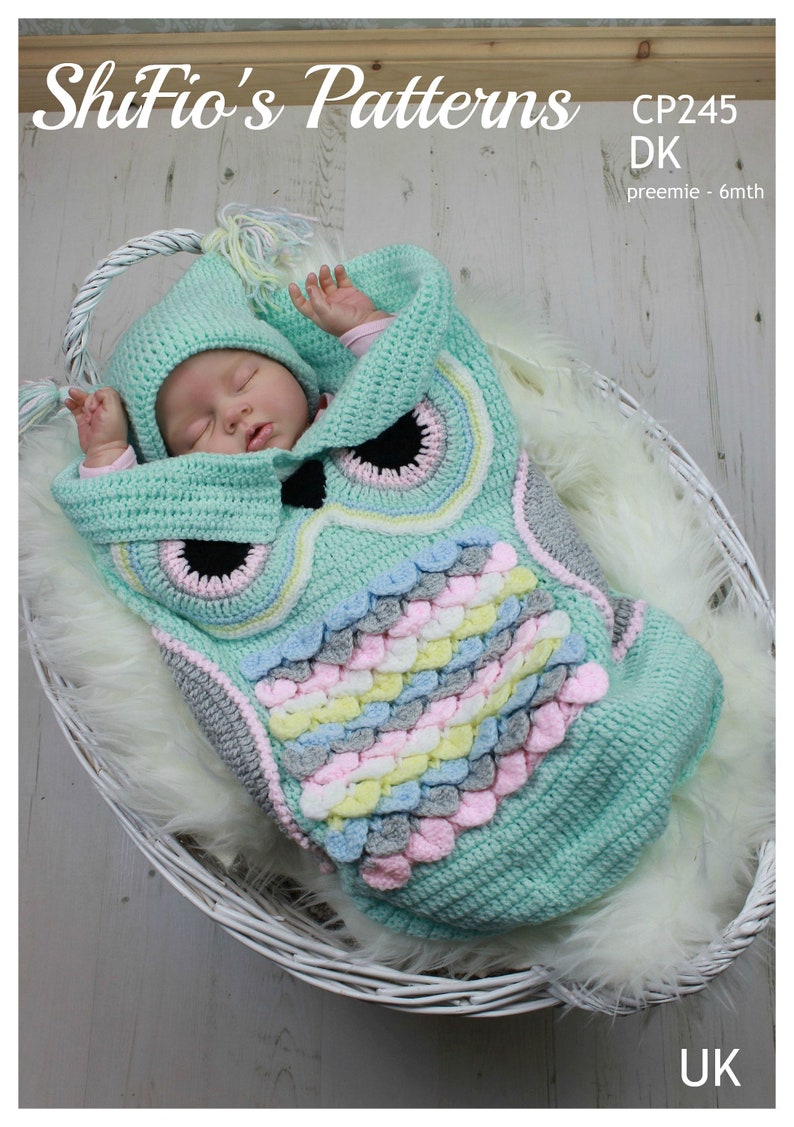 Crochet Pattern Crochet Owl Pattern Baby Owl Pattern Owl Cocoon Pattern Baby Crochet Owl Pattern 3 Sizes CP245 PDF image 10