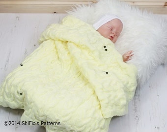 KNITTING PATTERN For Baby Owl Cable Blanket - Baby Afghan Knitting Pattern - Baby Knitting Pattern - PDF - KP246