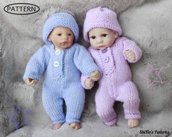 knitting pattern for dolls clothes - dolls all in one pattern - knitting pattern doll outfit - fit 10" to 12" doll - PDF - KP534