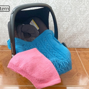 Knitting Pattern - Knitted Babies Car Seat Blanket Pattern - 2 Designs Included - Moses Basket Blanket Pattern - KP672