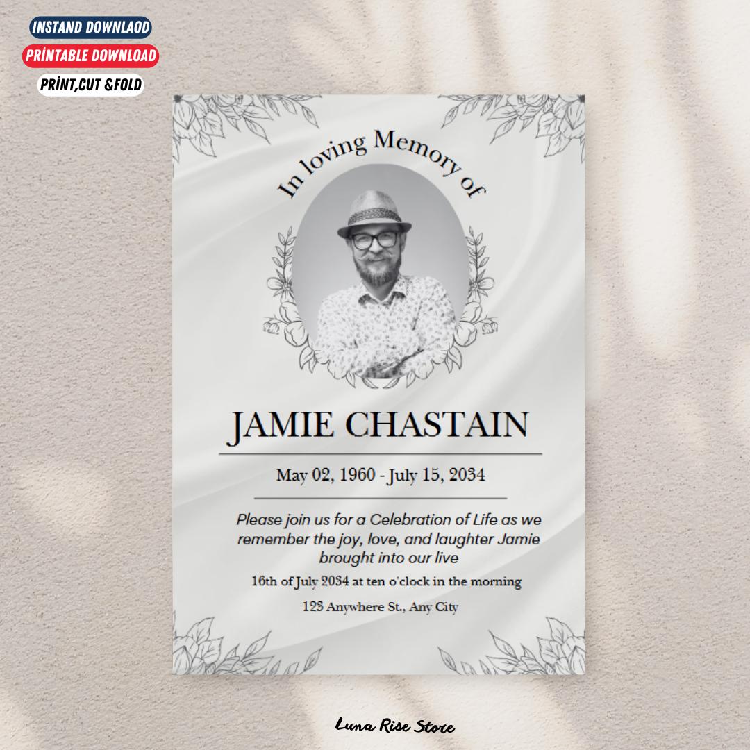 Funeral Invitation Template in Loving Memory Template Celebration