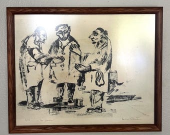 1950s Vintage Lithograph “The Doctors” by Heinz Rosien limited edition 5/10