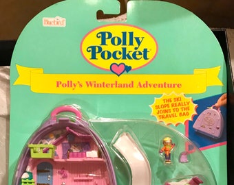 Rare Polly Pocket Winterland Adventure aka Snow Mountain UK Variant Packaging . Bluebird Toys. Still Sealed on Card / MOC 1996