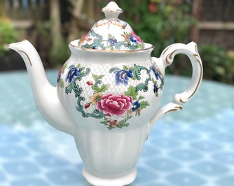 1930s Booths Floradora A8042. Colourful Floral Tea and Dinner Ware - Coffee Pot / Tall Teapot 1 1/2 pint