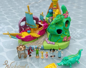 Vintage Polly Pocket Peter Pan Adventures in Neverland Playset 100% Complete 1997 Glitter Variation Disney Tiny Collection Bluebird Toys