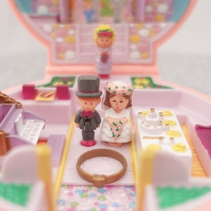 Vintage Polly Pocket Nancy s Wedding Day aka Bridesmaid Polly 100 Complete 1989 Pink Shell Compact Variation Bluebird Toys includes RING