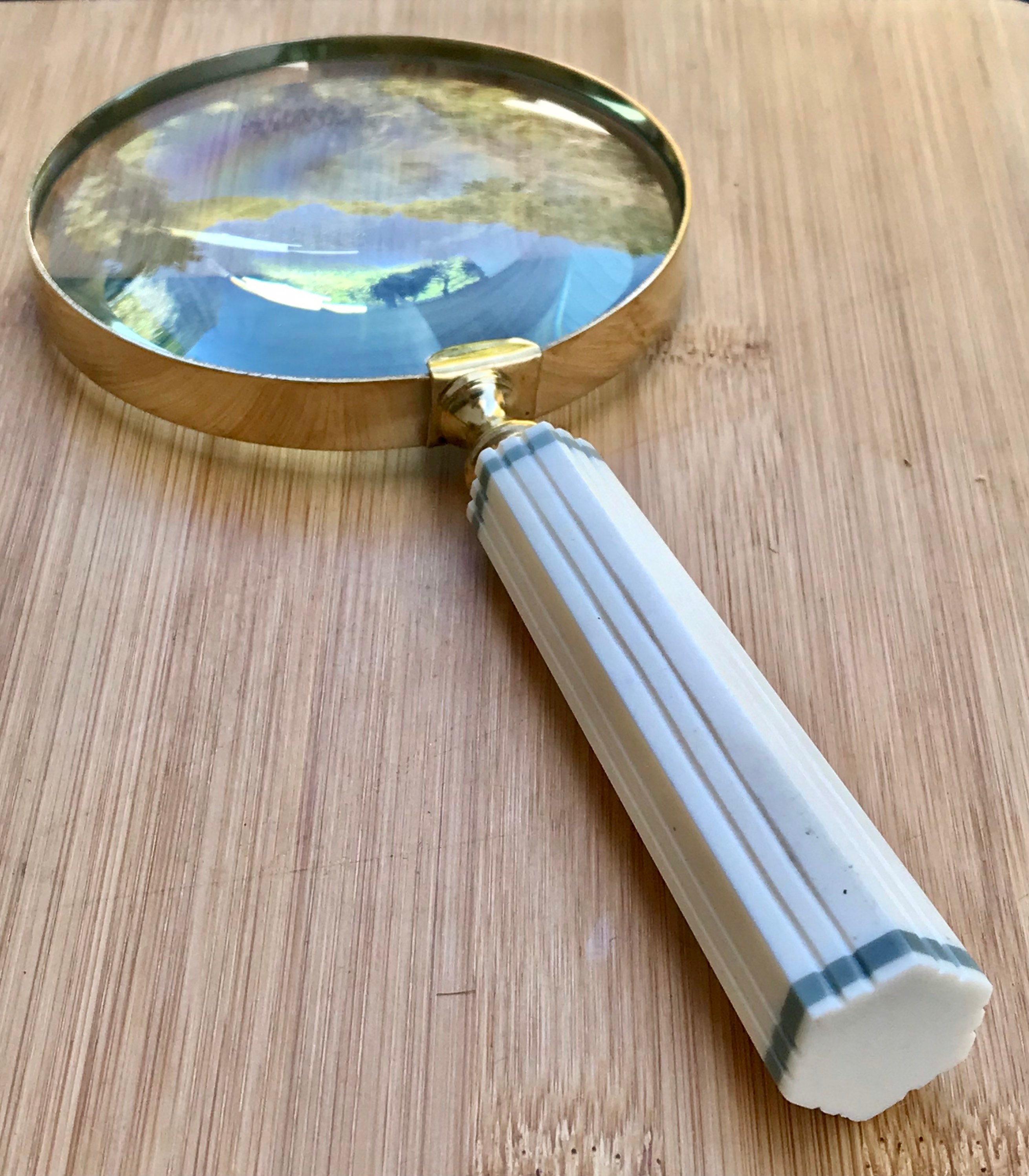 Arc-shaped Magnifying Glass Golden Round Handhold Magnifying