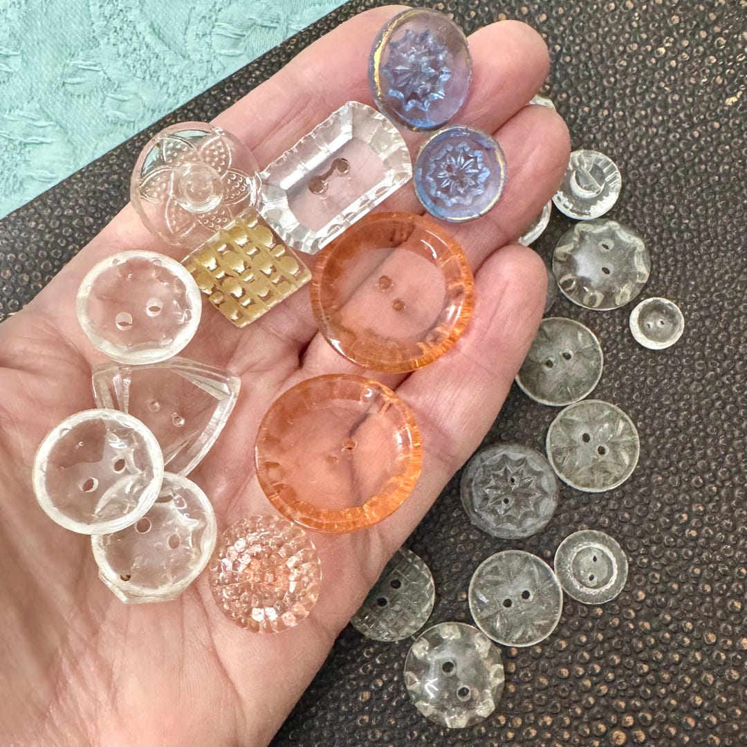 What Is Gilt Rim Antique Pressed Glass Buttons, Mixed Lot, Gilt Rim Accents - Etsy