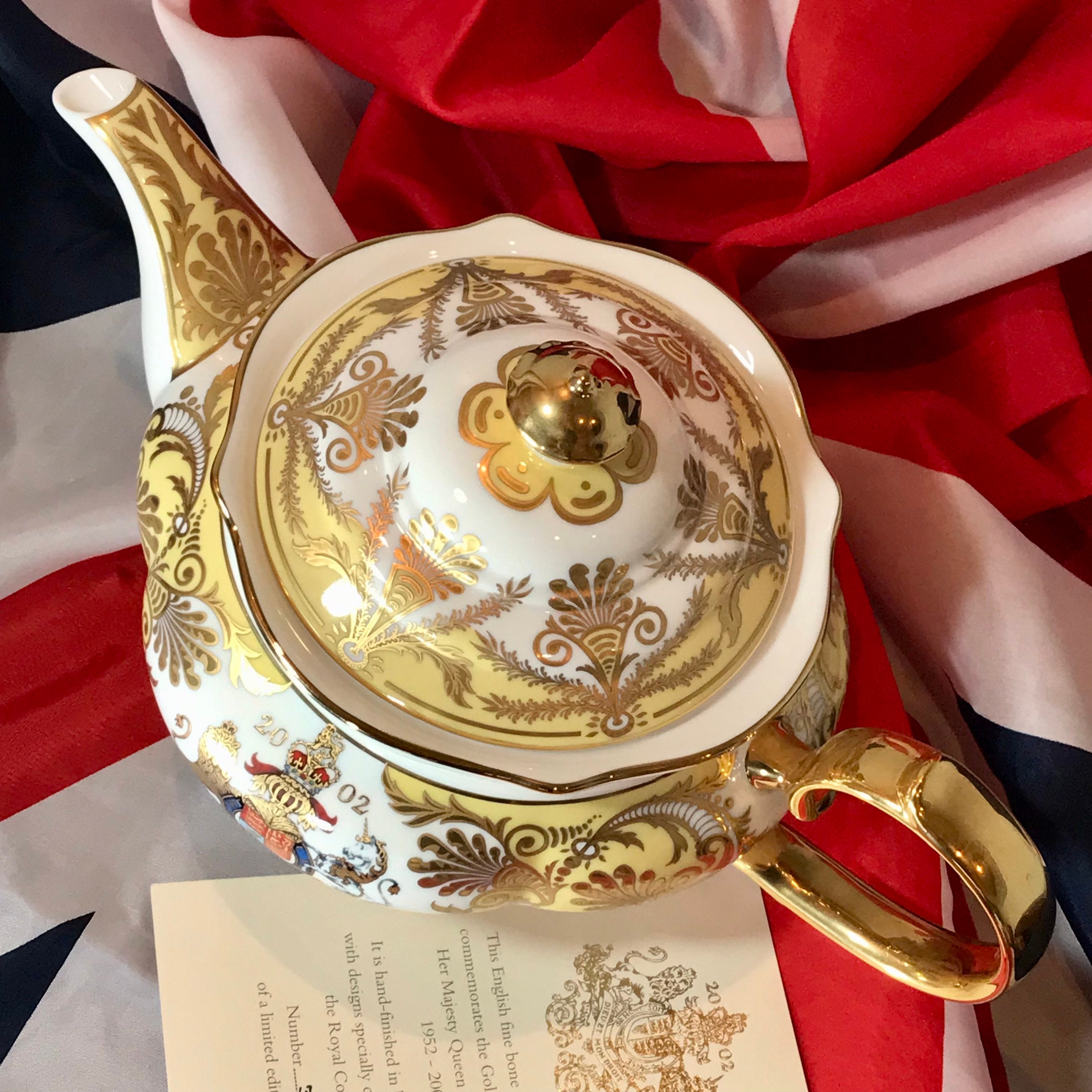 Queen Elizabeth II Golden Jubilee Teapot, Limited Edition Royal