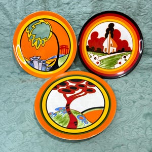 Wedgwood Clarice Cliff Bizarre tallrik, 1920-30-talsstil, begränsad upplaga