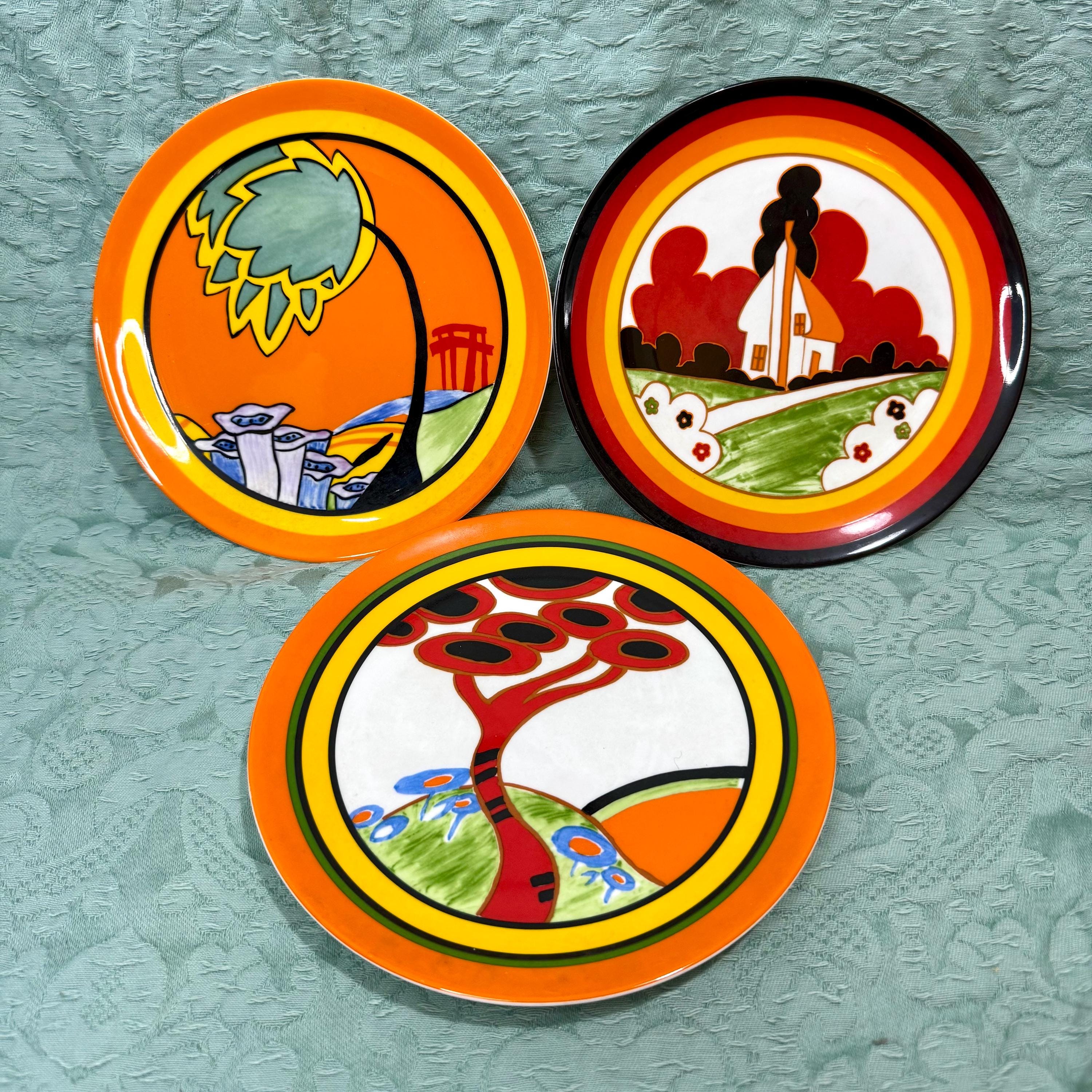 ６枚 プレート Cliff　皿 クリフ　Clarice クラリス イギリス製 Capri Bizarre Biarritz Plate Rectangular Cliff Clarice Deco Art 食器