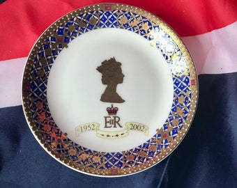 Sadler Queen Elizabeth II Golden Jubilee Coaster Dish, Fine Bone China