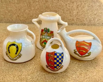 Antique Crested China Miniatures – W.H. Goss, Arcadian & Willow Art – Victorian Edwardian British Souvenir Collectables