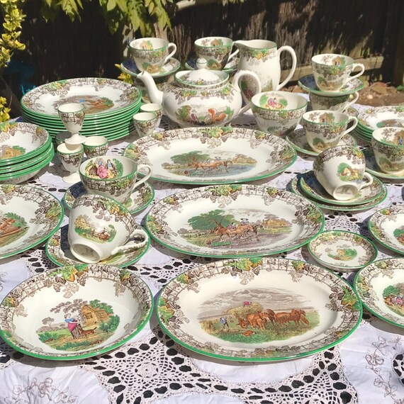 Buy 1930s Spode Byron 66 Pce Dinner Service and Tea Set Large