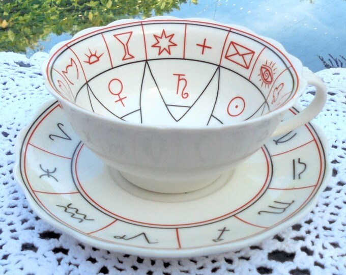 Fortune Telling Teacup and Saucer the Cup of Knowledge Etsy