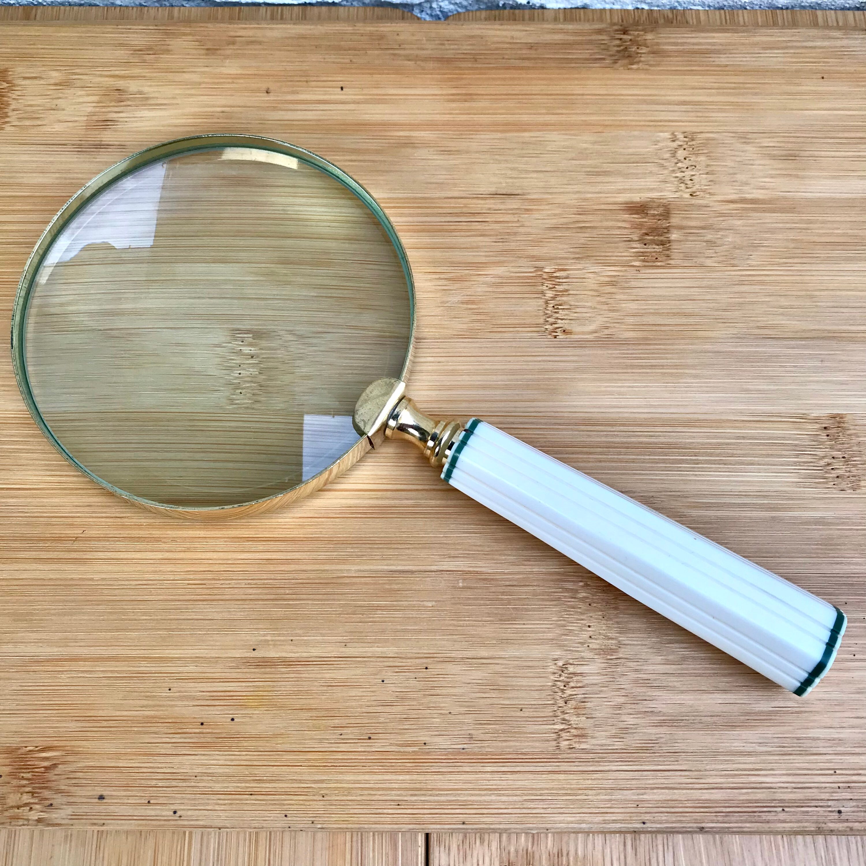 Arc-shaped Magnifying Glass Golden Round Handhold Magnifying