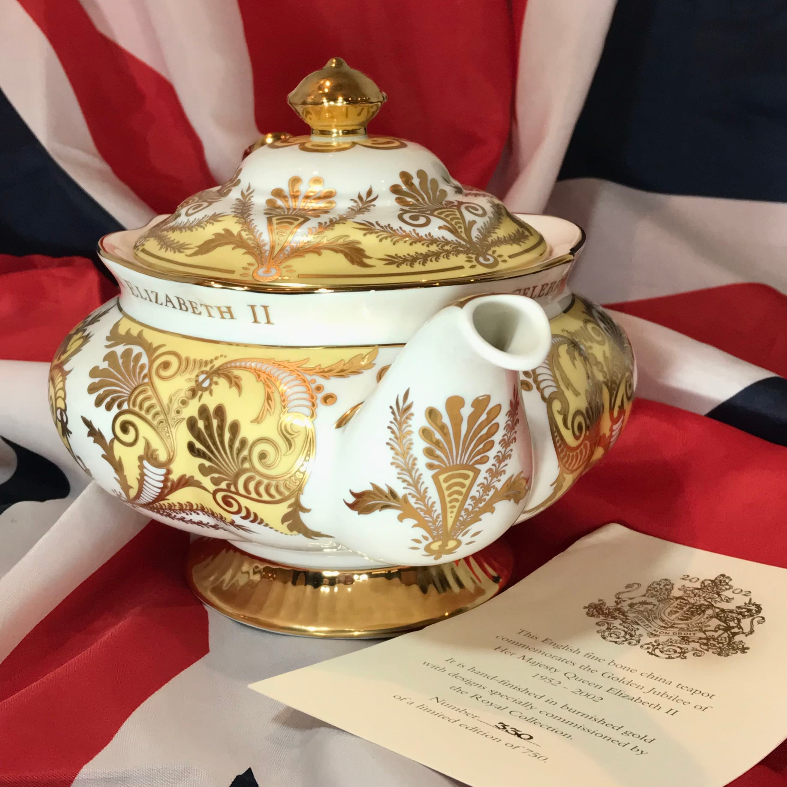 Queen Elizabeth II Limited Edition Royal Collection Teapot Golden  