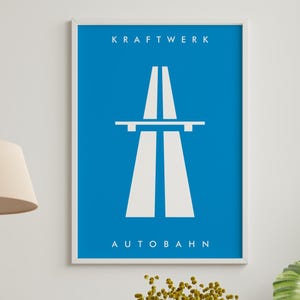 Kraftwerk Poster - Autobahn Print DJ gift for a True Music Lover House Music German Electronic music album cover poster