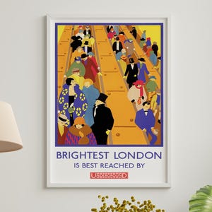 London Underground Print, Vintage London Travel Poster, Retro Subway Wall Art, British Tube Art, London Wall Decor, London Travel Print
