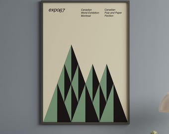 Montreal wall art Canada Expo 67 poster World Exhibition Print Mid Century Home Decor