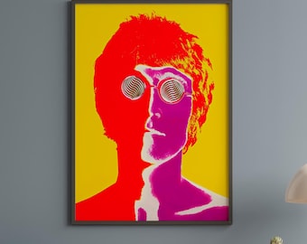 John Lennon Psychedelic Art Print: 1967 Avedon Beatles Portrait - Etsy