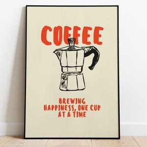 Moka pot poster - espresso kunst print - koffie brouwen kunst - café muur kunst - bar kar decor - koffieliefhebber cadeau - moderne keuken print