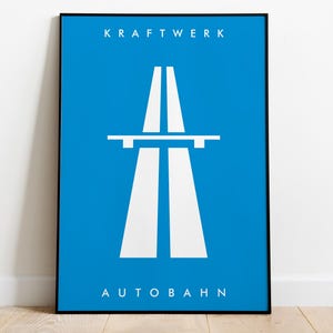 Poster dei Kraftwerk - Stampa Autobahn, regalo per DJ per un vero amante della musica, poster di copertina dell'album di musica elettronica tedesca House Music