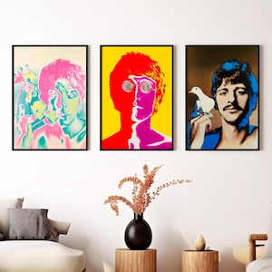 The Beatles Poster Set: Retro 60s Rock and Roll Music Wall Art