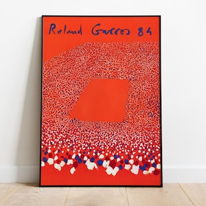 Impresión artística de tenis Grand Slam: póster vintage de Roland Garros, regalo para amantes del tenis y decoración de pared para entrenadores para tu hogar o club temático.