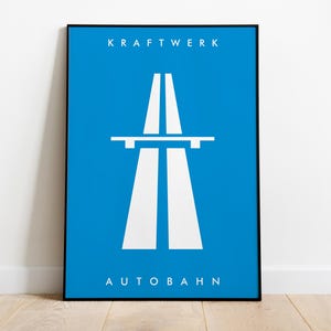 Póster de Kraftwerk - Impresión de autopista, regalo de DJ para un verdadero amante de la música, póster de portada de álbum de música electrónica alemana de música house