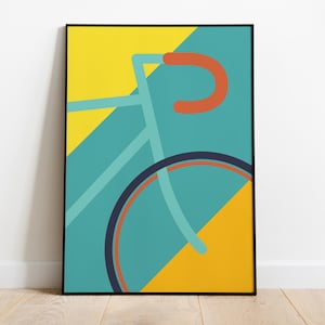 Stampa artistica di ciclismo su strada, poster retrò del Tour de France, decorazione per bici ispirata al Bauhaus, arte murale Fixie, regalo per ciclisti