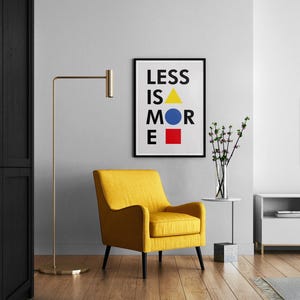 Minimalist Bauhaus Poster, Less is More Geometric Print, Modern ...