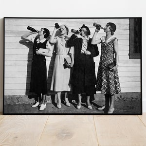 Prohibition Wall Art: Vintage Beer Poster, Digital file print, Funny Bar Decor, Beer Lover Gift, Women Drinking, Speakeasy Decor