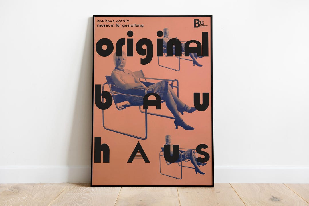 Bauhaus Wassily Chair Poster, Modernist German Design Print, Abstract ...