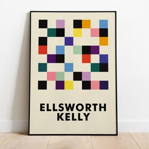 Póster de arte de pared geométrico de Ellsworth Kelly con carta de colores, póster minimalista abstracto del MoMA, regalo para pintor
