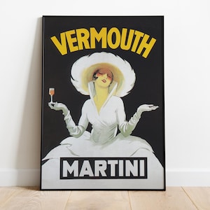 Poster del cocktail Martini, stampa murale Vermouth Dopamine, stampa murale retrò e originale, regalo per gli amanti dei cocktail
