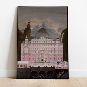 Stampa di Wes Anderson, poster del film Grand Budapest Hotel, stampa artistica da parete per amanti del cinema, decorazione per cinema, opera d'arte cinematografica, regalo