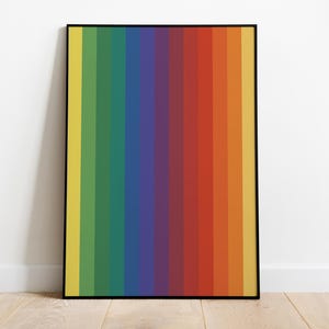 Póster de la bandera LGBTQ del espectro de Ellsworth Kelly, impresión de arte de pared queer, decoración abstracta de la habitación del orgullo, impresión de la carta de colores, póster del MoMA